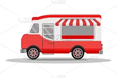 街道,街头食品,概念,快餐车,巴士,商务,热,菜单,咖啡,午餐