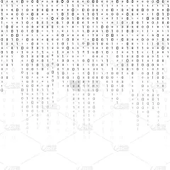 二进制码零一矩阵白背景。旗帜,模式,壁纸。矢量图