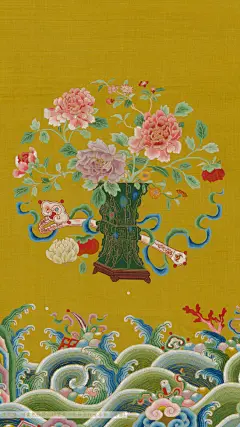佳节将至，送你一组手机壁纸。一祝平安如意、福寿绵长；二盼一见倾心、相逢见喜；三愿江山如画、天下丰登！#巧思成纹# ​​​​