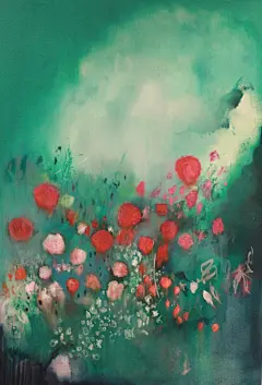【花卉插画系列图集下载】创意叶子草本花卉绘画/抽象植物绘画临摹作品/水彩iPad手绘作品