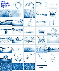 夏季海报常用的水花喷溅PS笔刷&quot;