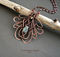 MYSTERY : Copper pendant with garnet, patinated More details can be watched here