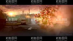 桌面壁纸  - 源文件下载【酷图网】街道,小路,炫酷,桌面,壁纸,卡通,动漫,风格
