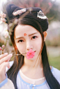 「桃花醉」
桃花开，画江南春色满。桃花红，映篱外故人颜。
出镜：@嘿你尾巴掉了
服装：@国色芳华汉服店 