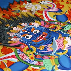 西藏手绘唐卡批发佛堂挂画供奉四壁观音菩萨画像黄财shen装饰画