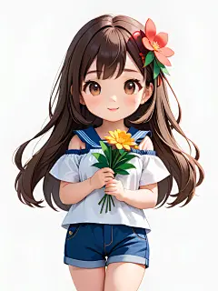 数字艺术手绘女孩插画