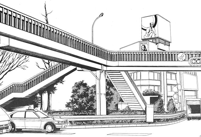现代建筑场景线稿图片 黑白CG二次元漫画...
