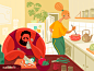 Cooking Together Illustration character design characters cooking couple design design studio digital art digital illustration digital painting family funny illustration graphic design home illustration illustration art illustrator kitchen people people i