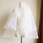 包邮白色短款新款多层韩式简约高端新娘结婚婚纱配件蓬蓬发梳头纱