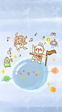 「卡通手机壁纸。少女原宿。插画设计。高清动漫。日系韩系。背景锁屏。搞怪欧美。平铺素材。」❤️