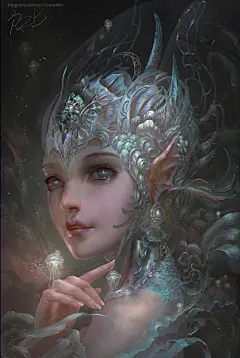 海精灵-阮子斌_美女,头像,海洋_涂鸦王国插画