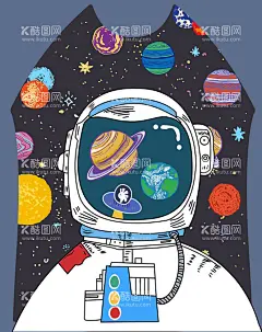太空人  - 源文件下载【酷图网】卡通,几何,星球,数码,设计,星星,矢量,色块