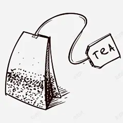 卡通手绘茶叶茶包 茶包 茶叶 茶袋 长方形 黑白 元素 免抠png 设计图片 免费下载 页面网页 平面电商 创意素材