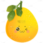 手绘-可爱表情美食元素贴纸-梨子