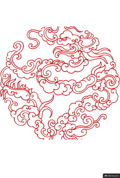 com采集爱在西元前6739采集到中国纹样黄褐色祥云圆形花纹装饰中模板
