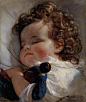 #Friedrich von Amerling#Portrait of Princess Marie Franziska von Liechtenstein Aged Two【另一种意义上的睡美人