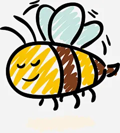 黄色手绘可爱小蜜蜂免抠素材_新图网 https://ixintu.com 小蜜蜂 世界微笑日 5月8号 开心 幸福 笑容 可爱蜜蜂
