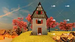 房子 卡通 幻想 花园 绘图 可爱 小的 模型 3D