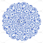 孤立的蓝色圆形花珠装饰
