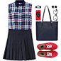 Dark blue pleated skirt from @lucluc
http://www.polyvore.com/cgi/thing?id=135810738

Dark blue shoulder bag from @lucluc
http://www.polyvore.com/cgi/thing?id=142204224

www.lucluc.com

#plaid #plaidshirt #school #vans #lucluc #summeroutfit #summerstyle #s