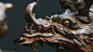 Walking dragon with Sanzuwu(湖上一回首，青山卷白云）, Zhelong Xu