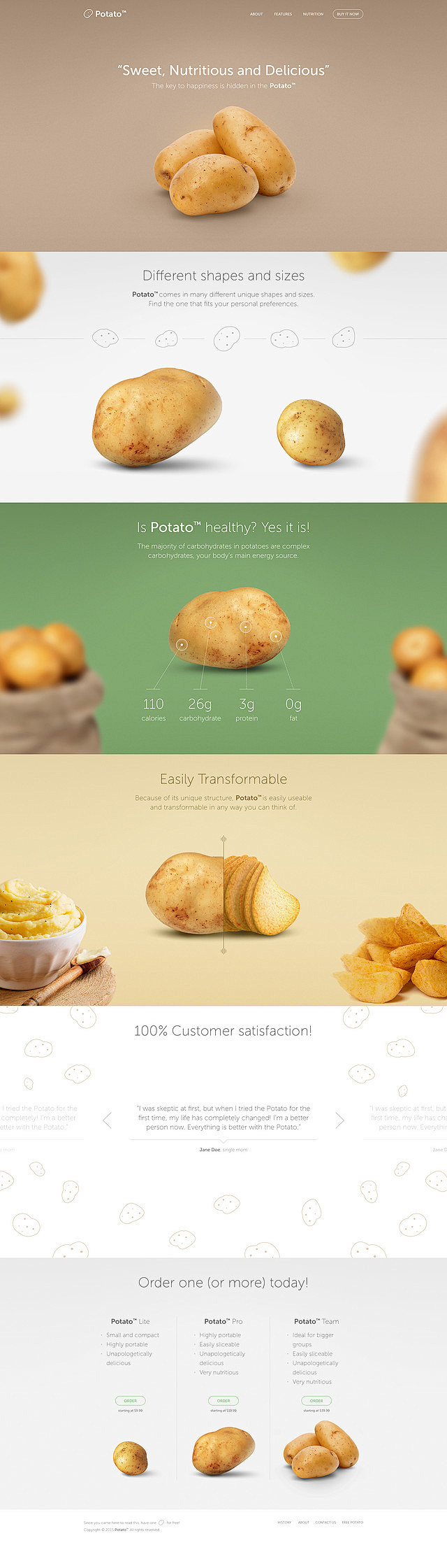 Potato landing page ...