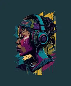 涂鸦风格人物动物矢量图插画