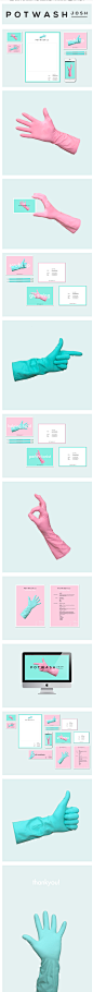Pot Wash Josh品牌VI设计_品牌设计_DESIGN³设计_设计时代网