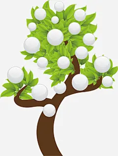 创意手绘扁平绿色的棉花树高清素材 创意 扁平 绿色 花树 免抠png 设计图片 免费下载