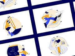 62904教育培训学科行业扁平风人物AI矢量APP插画网页背景图UI套件素材 (3)