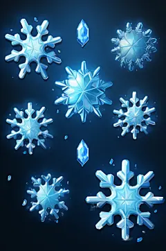 AI数字艺术C4D透明雪花模型