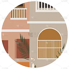 美丽时尚的极简主义在裸色调。社交媒体故事的标志。博客徽章