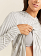 Long Sleeve Striped Crossover Nursing Hoodie