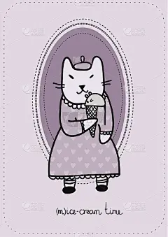 卡通猫的女孩