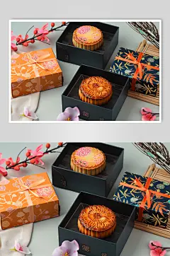 AI数字艺术中秋节送礼月饼礼盒图片