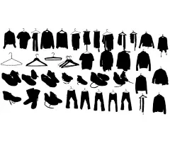 衣架 衣服 鞋子剪影矢量素材