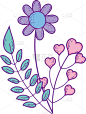 flowers leaves branches foliage decoration design