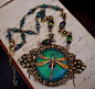 Victorian-style dragonfly and czech glass reproduction.