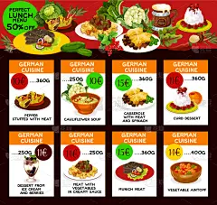 菜单,食品,德国,卡片,蔬菜,砂锅菜,传单,焖菜,餐馆,午餐