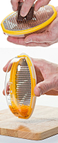Grater pod! Clever kitchen gadget with a clear catcher shell #product_design