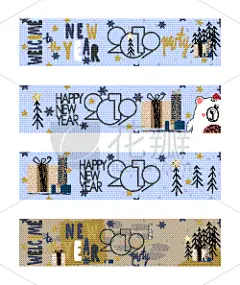 2019,新年前夕,贺卡,华丽的,简单,模板,2018,小册子,设计,问候