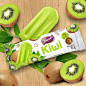 其中包括图片：BRAVIO - SORVETES Design de embalagem para picolé sabor  Kiwi