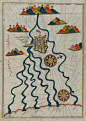 16世纪奥斯曼海军上将Piri Reis所绘制的导航书中的海图和地图，描 (1)