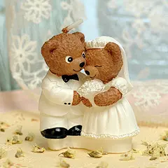 结婚用品婚礼浪漫创意蜡烛送新人蜡烛泰迪熊生日蛋糕蜡烛表白礼物