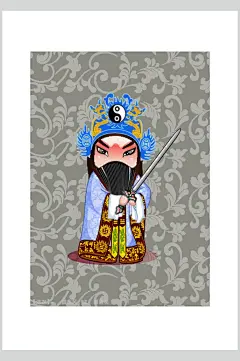 创意高端时尚京剧脸谱人物矢量素材-众图网