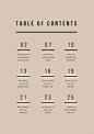 Beige and Black Minimal General Table of Contents