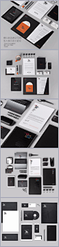 精品VI设计模板 企业VI 黑色 VI应用 视觉 品牌设计 智能贴图 PSD 提案 分层 名片 封面 素材 样机 贴图 