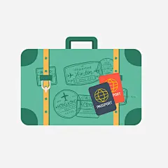 绿色旅行箱免抠素材 免费下载 页面网页 平面电商 创意素材