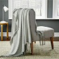 北欧流苏毛线毯子秋冬纯色沙发毯针织毯办公室空调毯 床搭床尾毯