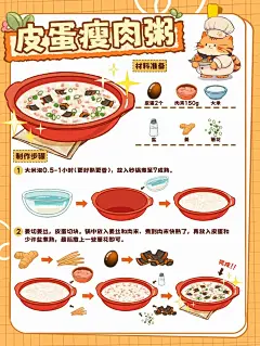 手绘美食菜谱 _ 皮蛋瘦肉粥_1_鱼丸粗面_来自小红书网页版